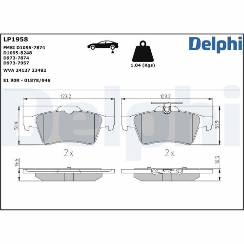 DELPHI set placute frana,frana disc