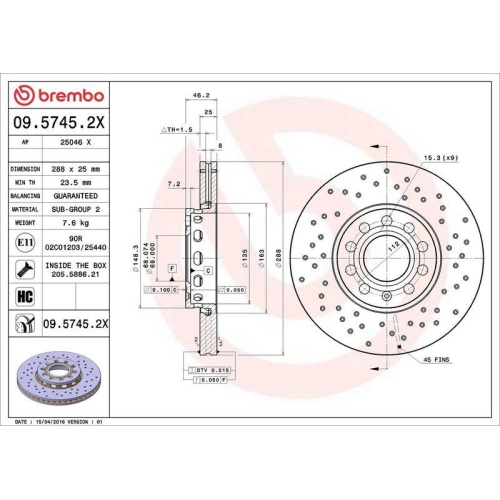 Set disc frana Audi 100 C4 12.90-11.94, A4 B5 (8d2) 11.94-12.01, A4 B6 (8e2) 11.00-12.05, A4 B6 Avant (8e5) 02.00-12.05, A4 B6 Convertible (8h7) 01.02-12.09, A4 B7 (8ec) 11.04-01.09, A4 B7 Avant (8ed) 11.04-11.08, A4 B7 Convertible (8he) 01.02-01.10, A6 C