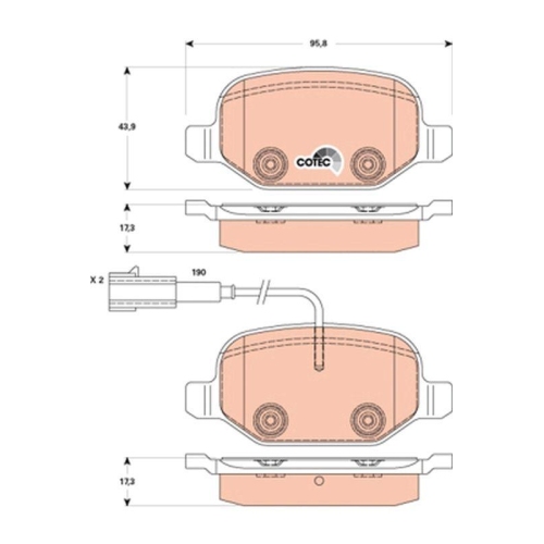 Placute frana Alfa Romeo Mito (955) 08.08-10.18, Spate, TRW