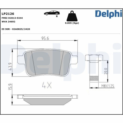 DELPHI set placute frana,frana disc