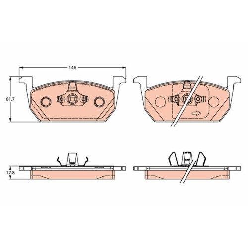 Placute frana Audi A1 Allstreet (Gbh) 07.19-, A1 City Carver (Gbh) 07.19-06.22, A1 Sportback (Gba) 07.18-; Seat Arona (Kj7 Kjp) 07.17-, Ibiza 5 (Kj1 Kjg) 01.17-; Skoda Fabia 4 (Pj3) 06.21-, Kamiq (Nw4) 07.19-, Scala (Nw1) 02.19-; Vw Polo 6 (Aw1 Bz1 Ae1) 0