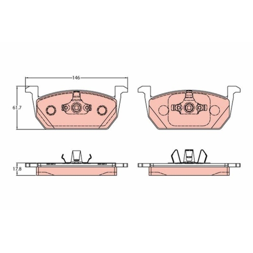 Placute frana Audi A1 Allstreet (Gbh), A1 City Carver (Gbh), A1 Sportback (Gba); Seat Arona (Kj7, Ibiza 5 (Kj1, Leon (5f1), Leon Box / Liftback (5f1), Leon Sc (5f5), Leon St (5f8), Leon St Box / Estate (5f8); Skoda Fabia 4 (Pj3), Kamiq (Nw4), Scala (Nw1);
