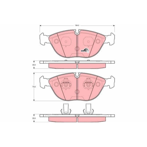Placute frana Audi A4 B5 Avant (8d5), A8 D2 (4d2, Tt (8n3), Tt Roadster (8n9); Bmw 7 (E38), Z8 Roadster (E52); Chrysler Crossfire Roadster, Crossfire; Mercedes Clasa C (W202), Clasa C T-Model (S202), Clk (C208), Clk Convertible (A208), Clasa E (W210), Cla