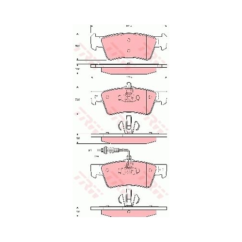 Set placute frana Trw GDB1671, parte montare : Punte spate