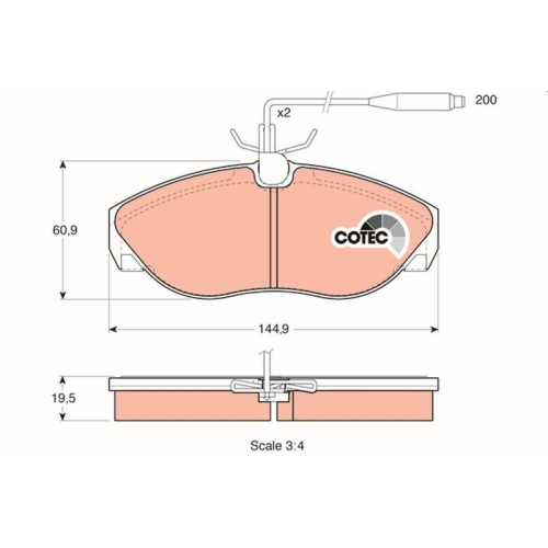 Placute frana Citroen Jumper I Box (230l) 02.94-04.02, Jumper I Box (244) 04.02-, Jumper I Bus (230p) 02.94-04.02, Jumper I (230) 03.94-04.02, Jumper I (244) 02.02-; Fiat Ducato Box (230) 03.94-05.05, Ducato Bus (230) 03.94-05.05, Ducato (230) 03.94-04.02