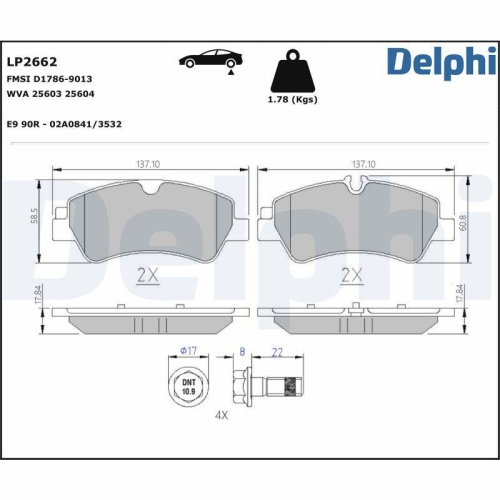 DELPHI set placute frana,frana disc