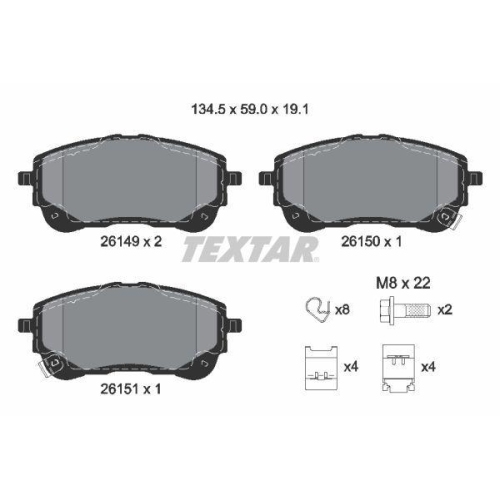 TEXTAR set placute frana,frana disc Q+