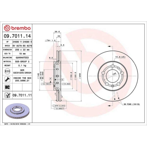 Set disc frana Audi A1 (8x1 8xk) 05.10-09.19 , A2 (8z0) 02.00-08.05, A3 (8l1) 09.96-09.06; Seat Cordoba (6l2) 09.02-11.09, Ibiza 3 (6l1) 02.02-11.09, Ibiza 4 (6j5 6p1) 03.08-12.17, Ibiza 4 Box / Liftback (6j1) 04.08-05.15, Ibiza 4 Sc (6j1 6p5) 06.08-12.18