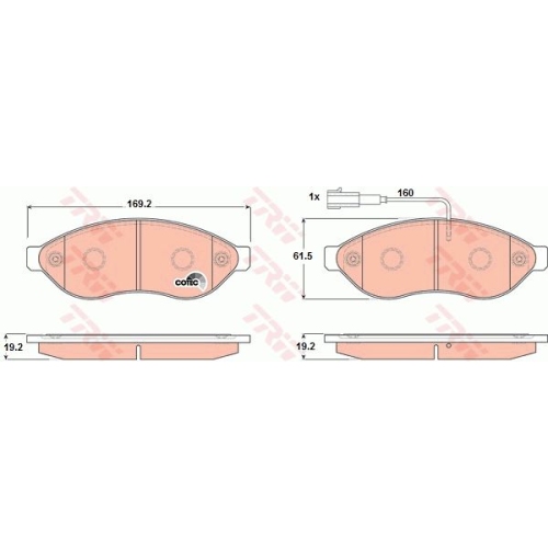 Placute frana Citroen Jumper Bus, 04.2006-, Fiat Ducato Bus (250, 290), 07.2006-, Peugeot Boxer Platou / Sasiu, 04.2006-, TRW