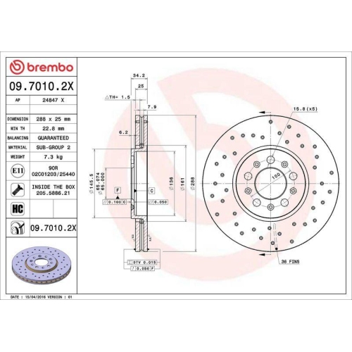 Set disc frana Audi A1 (8x1 8xk) 05.10-09.19 , A3 (8l1) 09.96-09.06; Seat Cordoba (6l2) 09.02-11.09, Ibiza 3 (6l1) 02.02-11.09, Ibiza 4 (6j5 6p1) 03.08-12.17 , Leon (1m1) 11.99-06.06, Toledo 2 (1m2) 10.98-05.06, Toledo 4 (Kg3) 07.12-04.19; Skoda Fabia I (