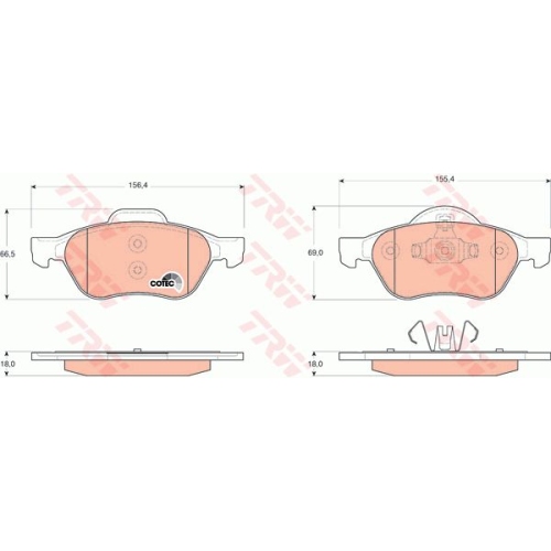 Placute frana Renault Clio 3 (Br0/1, Cr0/1), 01.2005-, Grand Scenic 2 (Jm0/1 ), 04.2004-, Megane 1 Cabriolet (Ea0/1 ), 10.1996-08.2003, Megane 2 (Bm0/1 , Cm0/1 ), 07.2001-10.2012, Scenic 2TRW