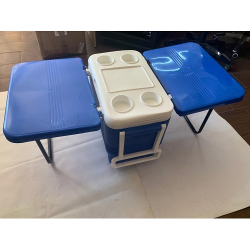Lada frigorifica pentru picnic 45L albastra cu masa 610x405x445mm Breckner Germany -CRAPATA LA COLT
