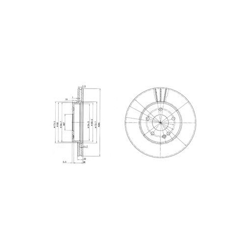 Disc frana Delphi BG2768, parte montare : Punte Fata