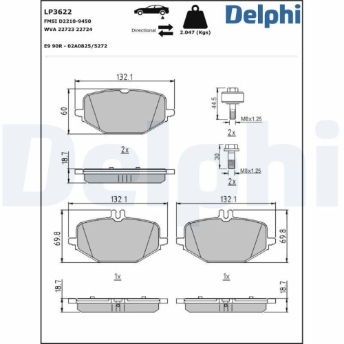 DELPHI set placute frana,frana disc