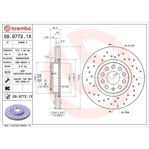 Set disc frana Audi A1 (8x1 8xk) 05.10-09.19 , A3 (8p1) 05.03-12.13, A3 (8v1 8vk) 04.12-10.20, A3 Cabriolet (8p7) 04.08-05.13, A3 Sedan (8ys 8ym) 04.20-, A3 Sportback (8pa) 09.04-12.15, A3 Sportback (8va 8vf) 09.12-08.21, A3 Sportback (8ya 8yf) 11.19-, Q2