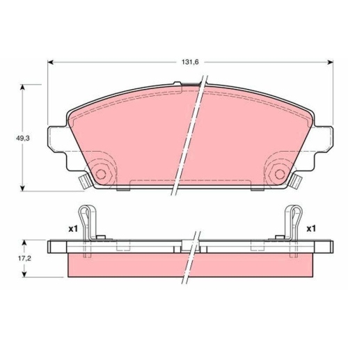 Placute frana Honda Accord 6 (Ck Cg Ch Cf) 03.97-12.03, Accord 6 Hatch Clback (Ch Cl) 12.99-12.02, Civic 7 Hatchback (Eu Ep Ev) 01.00-02.06, Fata, TRW