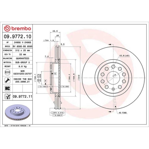 Set disc frana Audi A1 (8x1 8xk) 05.10-09.19 , A3 (8p1) 05.03-12.13, A3 (8v1 8vk) 04.12-10.20, A3 Cabriolet (8p7) 04.08-05.13, A3 Sedan (8ys 8ym) 04.20-, A3 Sportback (8pa) 09.04-12.15, A3 Sportback (8va 8vf) 09.12-08.21, A3 Sportback (8ya 8yf) 11.19-, Q2