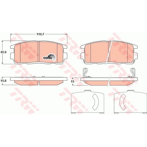 Placute frana Chevrolet Captiva (C100, C140), 06.2006-, Opel Antara, 05.2006-, TRW