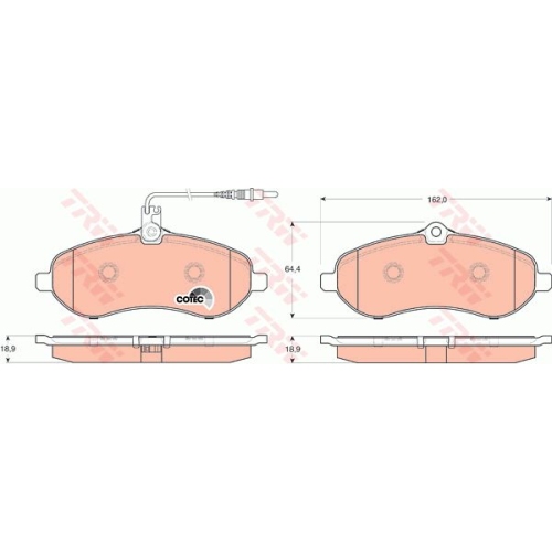 Placute frana Citroen Jumpy, 01.2007-, Fiat Scudo (272, 270 ), 01.2007-, Peugeot Expert Tepee (Vf3v ), 01.2007-, Toyota Proace Van, 06.2013-03.2016, TRW