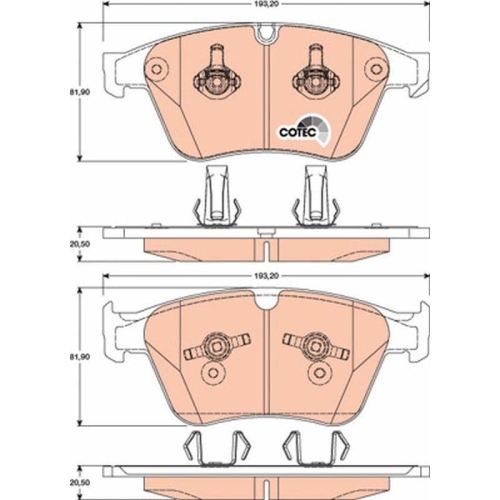 Placute frana Mercedes Clasa M (W164) 02.05-12.12, R-Class (W251 V251) 08.05-10.17, Fata, TRW