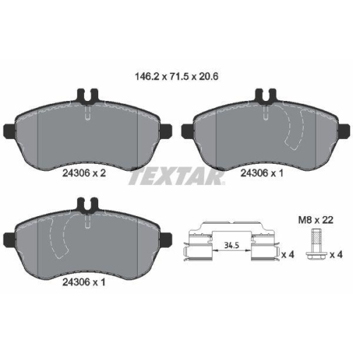 TEXTAR set placute frana,frana disc Q+