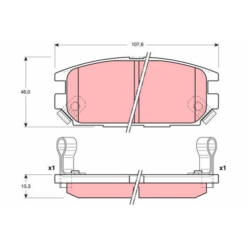 Placute frana Mitsubishi Eclipse 4 (Dk A) 04.05-12.12, Eclipse 4 Cabriolet 04.05-, Galant 7 (E5 A E7 A E8 A) 11.92-10.96, Galant 7 Sedan (E5 A E7 A E8 A) 11.92-12.98, Lancer 4 (C6 A C7 A) 04.88-12.97, Lancer 5 (Cb A Cd A Ce A) 09.91-12.96, Lancer 6 (Cj Cp