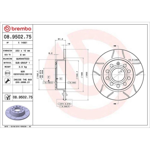 Set disc frana Audi A3 (8p1) 05.03-12.13 ; Seat Altea (5p1) 03.04-12.15, Altea Xl (5p5 5p8) 10.06-12.15, Leon (1p1) 05.05-12.13, Leon (5f1) 09.12-05.21, Leon Box / Liftback (5f1) 09.12-08.20, Leon Sc (5f5) 01.13-12.18, Leon St (5f8) 09.12-08.20, Leon St B