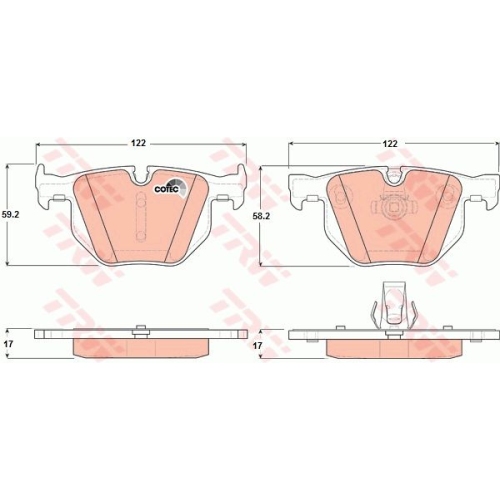 Placute frana Bmw 5 Touring (E61), 03.2004-12.2010, Seria 6 (E63), 01.2004-12.2010, TRW