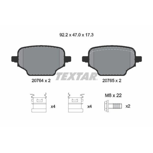 TEXTAR set placute frana,frana disc Q+