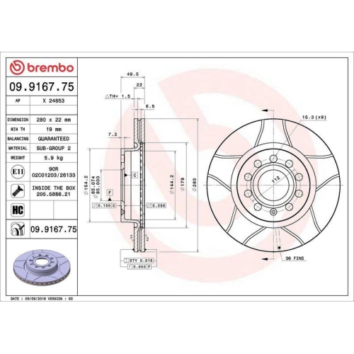 Set disc frana Audi A3 (8p1) 05.03-12.13 ; Seat Altea (5p1) 03.04-12.15, Altea Xl (5p5 5p8) 10.06-12.15, Leon (1p1) 05.05-12.13, Toledo 3 (5p2) 04.04-05.09; Skoda Octavia I (1u2) 09.96-12.10, Octavia 2 (1z3) 02.04-06.13 , Yeti (5l) 05.09-12.17; Vw Beetle