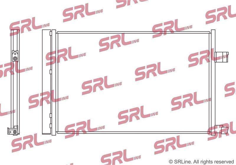 Condensator climatizare AC Land Rover Range Rover Velar 17-, motor: D180, D200, D240, D275, D300, P250, P300, P340, P380, P400e, P550, Condensator cu uscator integrat , 640(608)x400x12, SRLine, brazat, GX7319710BC; GX7319710BD