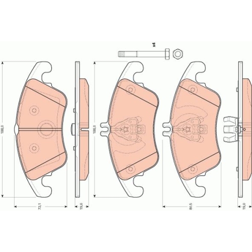 Placute frana Mercedes Clasa C Cupe (C204), 01.2011-, Cls Shooting Brake (X218), 10.2012-, Clasa E (W211), 03.2002-03.2009, Klasa C T-Model (S204), 08.2007-08.2014, Slk (R172), 02.2011-, TRW