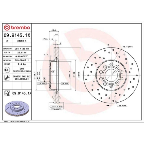 Set disc frana Audi A3 (8p1) 05.03-12.13, A3 (8v1 8vk) 04.12-10.20, A3 Cabriolet (8p7) 04.08-05.13, A3 Sedan (8ys 8ym) 04.20-, A3 Sportback (8pa) 09.04-12.15, A3 Sportback (8va 8vf) 09.12-08.21, A3 Sportback (8ya 8yf) 11.19-, Q2 (Gab Gag) 06.16-; Cupra Le