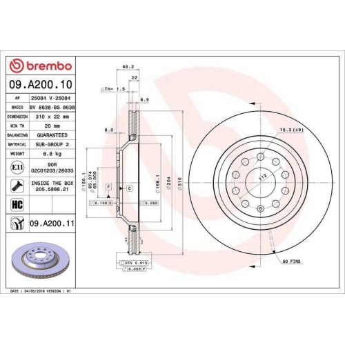 Set disc frana Audi A3 (8p1) 05.03-12.13, A3 (8v1 8vk) 04.12-10.20, A3 Sedan (8ys 8ym) 04.20-, A3 Sportback (8pa) 09.04-12.15, A3 Sportback (8va 8vf) 09.12-08.21, A3 Sportback (8ya 8yf) 11.19-, Q2 (Gab Gag) 06.16-, Q3 (8ub 8ug) 06.11-03.20, Q3 (F3b) 07.18