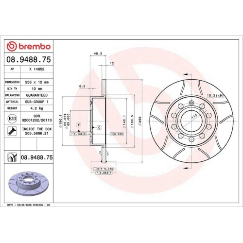 Set disc frana Audi A3 (8p1) 05.03-12.13, A3 Sportback (8pa) 09.04-12.15; Seat Altea (5p1) 03.04-12.15, Altea Xl (5p5 5p8) 10.06-12.15, Toledo 3 (5p2) 04.04-05.09; Skoda Octavia I (1u2) 09.96-12.10, Octavia 2 (1z3) 02.04-06.13 , Superb 2 (3t4) 03.08-05.15