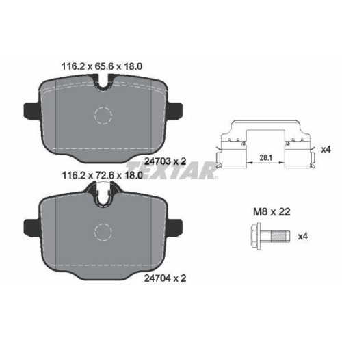 TEXTAR set placute frana,frana disc Q+