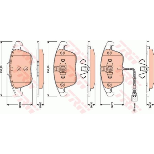 Placute frana Audi Q3 (8u), 06.2011-, Seat Alhambra (710, 711), 06.2010-, Vw Sharan (7n1, 7n2), 05.2010-, Tiguan (5n ), 09.2007-, TRW