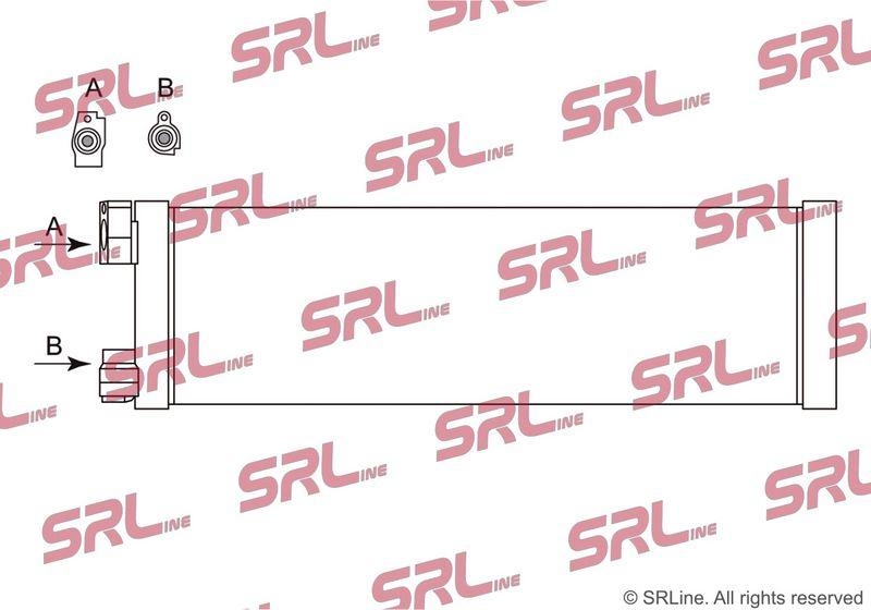 Radiator racire ulei motor, termoflot Alfa Romeo Giulia 16-, Stelvio 17-, motor: 2.0 T, 2.2 d, fara rame plastic, 525x150x22, SRLine, miez si rezervor din aluminiu brazat, 50551395; 50560314