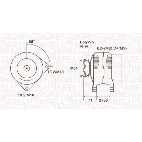 Alternator Alfa Romeo 159; Fiat Croma; Opel Astra G, Astra H, Meriva A, Signum, Vectra C, Zafira B, 1.6, 1.6 16V, 1.6 LPG, 1.6 Turbo, 1.8, 1.8 16V, 1.8 MPI