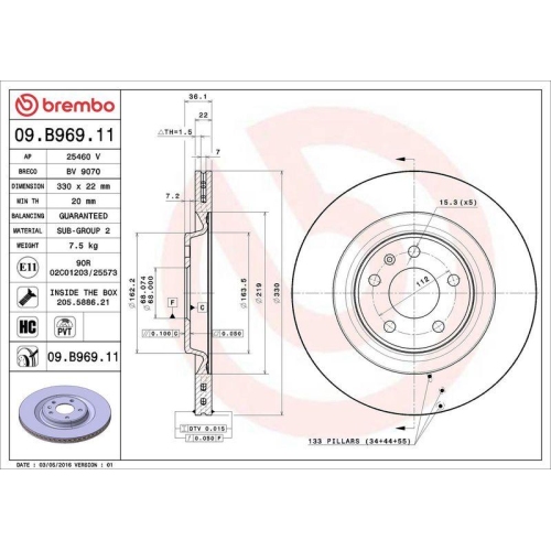 Set disc frana Audi A4 Allroad B8 (8kh) 04.09-06.17, A4 Allroad B9 (8wh 8wj) 01.16-, A4 B8 (8k2) 08.07-06.17, A4 B8 Avant (8k5) 11.07-06.17, A4 B9 (8w2 8wc) 05.15-, A4 B9 Avant (8w5 8wd) 08.15-, A5 (8t3) 06.07-01.17, A5 (F53 F5p) 06.16-, A5 Convertible (8