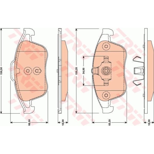 Placute frana Renault Laguna 3 Grandtour (Kt0/1), 10.2007-, Latitude (L70 ), 07.2010-, TRW