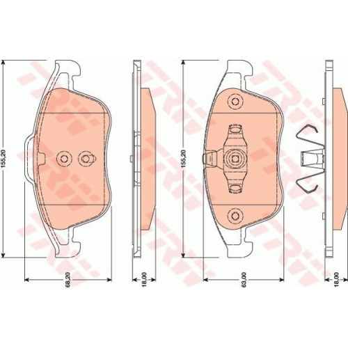 Placute frana Renault Clio 4, 11.2012-, Grand Scenic 3 (Jz0/1 ), 02.2009-, Megane 3 Cupe (Dz0/1 ), 11.2008-, Scenic 3 (Jz0/1 ), 02.2009-, TRW