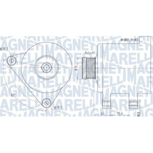Alternator Bmw Seria 3, 5, 7, X5, Z3 Roadster; Land Rover Freelander I; Rover/Mg 75, Mg ZT, 2.0 CDT, 2.0 CDTI, 2.0 Td4, 3.0 D, 320 d, 520 D, 525 d, 730 d, M 3.2