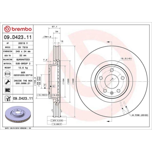 Set disc frana Audi A4 Allroad B9 (8wh 8wj) 01.16-, A4 B9 (8w2 8wc) 05.15-, A4 B9 Avant (8w5 8wd) 08.15-, A5 (F53 F5p) 06.16-, A5 Convertible (F57 F5e) 11.16-, A5 Sportback (F5a F5f) 09.16-, A6 Allroad C8 (4ah) 11.18-, A6 C8 (4a2) 02.18-, A6 Estate (4a5 C