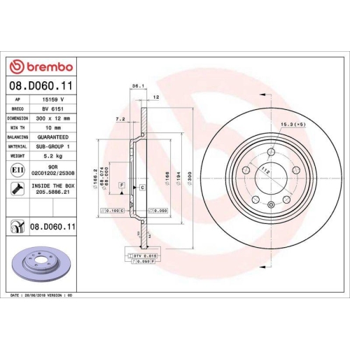 Set disc frana Audi A4 Allroad B9 (8wh 8wj) 01.16-, A4 B9 (8w2 8wc) 05.15-, A4 B9 Avant (8w5 8wd) 08.15-, A5 (F53 F5p) 06.16-, A5 Convertible (F57 F5e) 11.16-, A5 Sportback (F5a F5f) 09.16-, A6 Allroad C8 (4ah) 11.18-, A6 C8 (4a2) 02.18-, A6 Estate (4a5 C