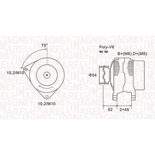 Alternator Citroen Berlingo / Berlingo First, C5 I, Evasion MPV, Jumpy I, Xsara, Xsara Picasso; Fiat Scudo; Peugeot 206, 306, Expert, Partner, 1.1, 1.4, 1.6, 1.6 16V, 1.8 16V, 1.9 D, 2.0 HDi, 2.0 16V, 2.0 16V Hpi