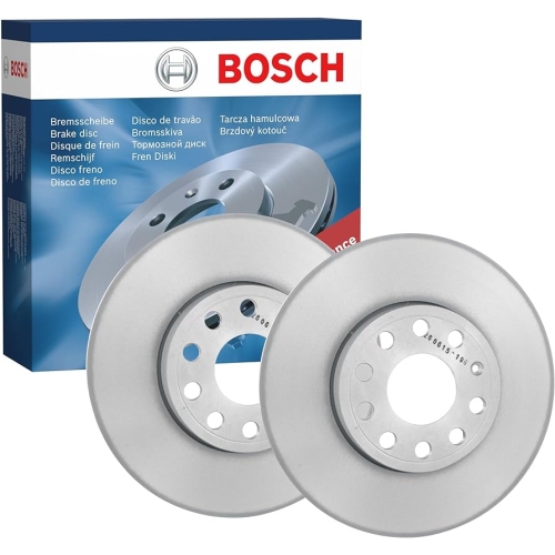 Set discuri frana fata Bosch 0986479088 Audi A3 2003-2020; Q2, Cupra Leon, Seat Altea, Ateca, Ibiza, Leon, Toledo, Skoda Fabia Karoq, Octavia Rapid Superb Yeti VW Beetle, Caddy EOS Golf Jetta Polo Scirocco Touran T-ROC