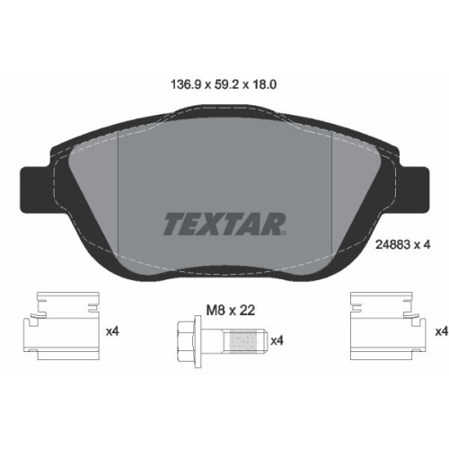 TEXTAR set placute frana,frana disc Q+