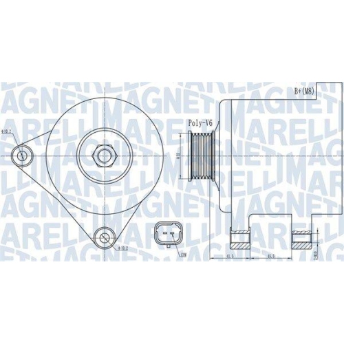 Alternator Citroen C5 2 (Rc), C5 2 Break (Re), C8 (Ea ; Peugeot 307 Cc (3b), 308 I (4a , 407 Sw (6e , 807 (Eb), Expert Tepee (Vf3x), 1.8 16V, 1.8 16V (RE6FYB), 2.0 16V, 2.0 Bioflex, 2.2 16V