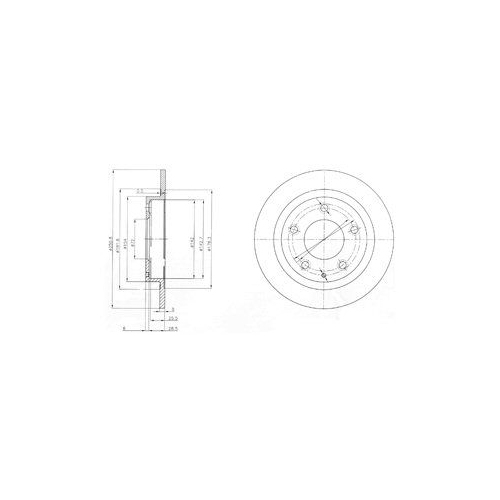 Disc frana Delphi BG3084, parte montare : Punte Spate